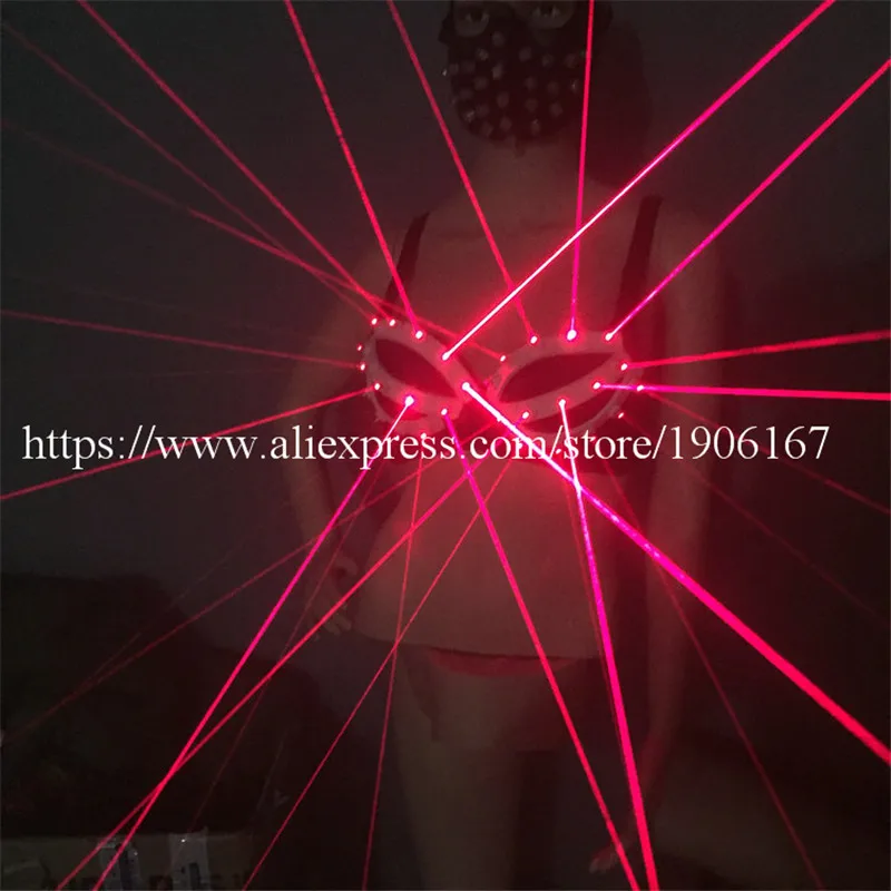 Оптовая продажа 5 комплектов красный лазер Luminou сексуальный бюстгальтер Laserman шоу