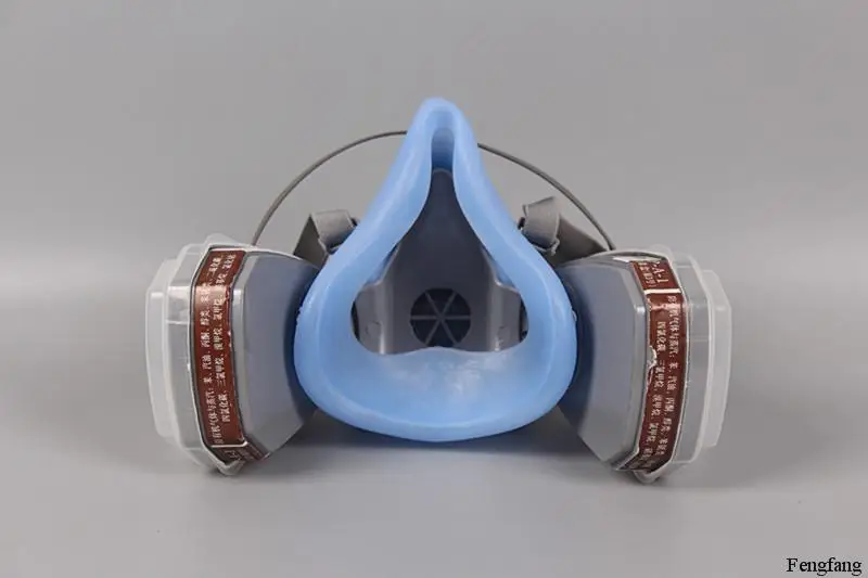 

7 combination suit respirator gas mask Silicone blue carbon filter mask paint spray pesticides industrial safety gas mask