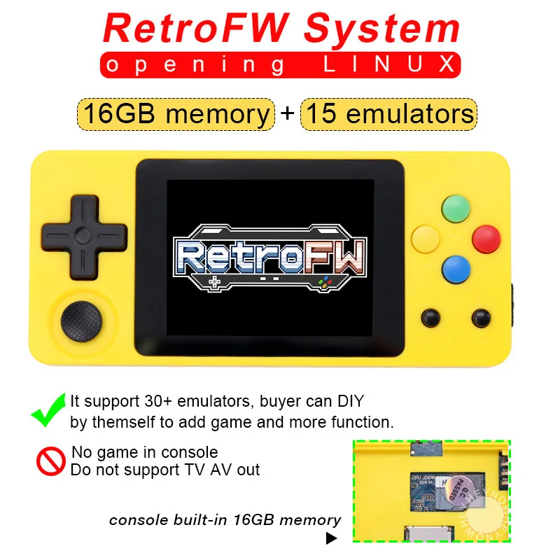 Новая игровая консоль LDK RetroFW LINUX система DIY 2,6 дюймов 16 Гб Ностальгический мини детский Ретро игровой видео плеер 360 градусов контроль