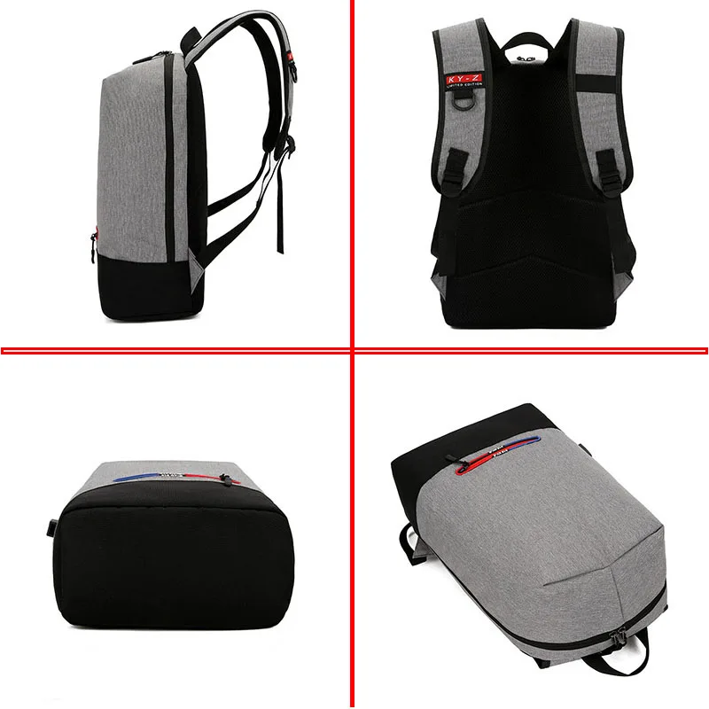 Повседневная зарядка через usb рюкзак мужской компьютер ноутбук Открытый