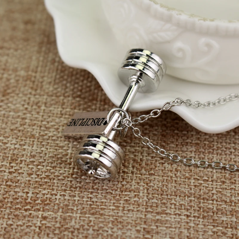 Модное ожерелье для гантели фитнеса креативное с подвеской и школьной штанги