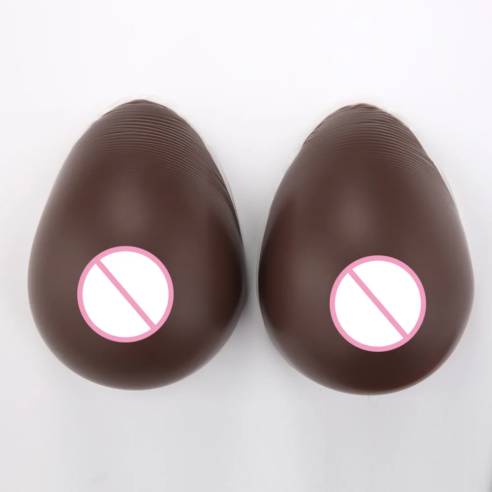 

D Cup Breast Forms Artificial Silicone Fake Boobs Enhancer Chest Prosthesis Black Color For Mammectomy 1000g/pair Transgender