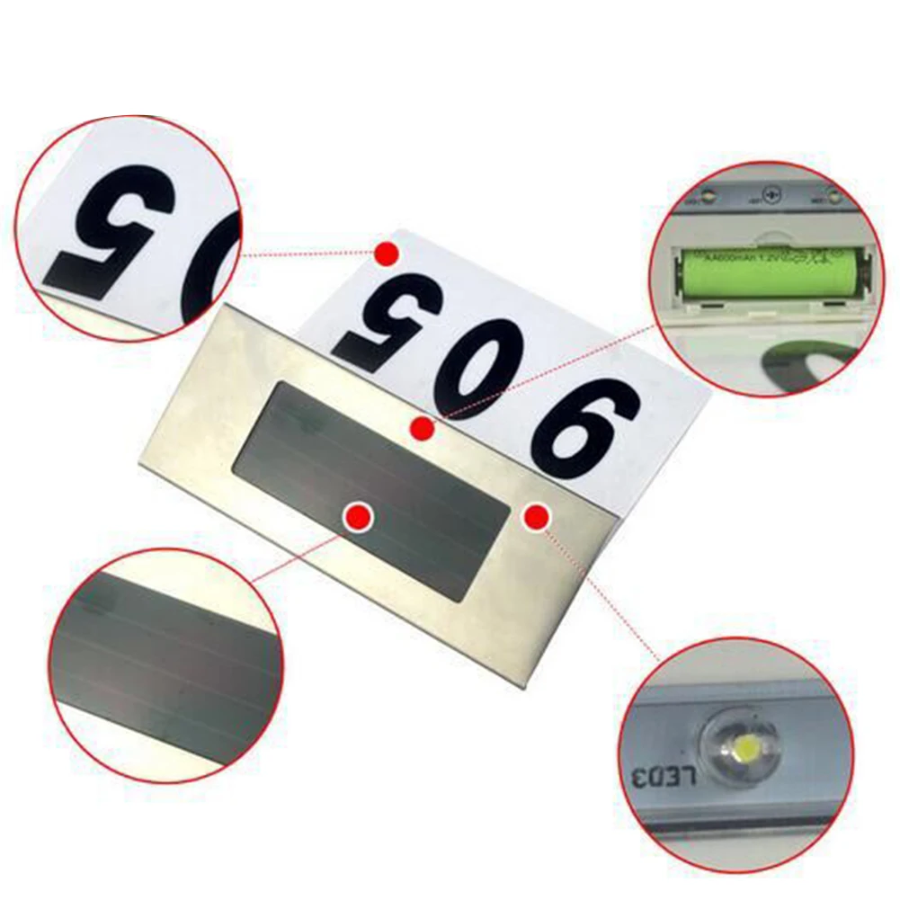 4LED наружная дверная табличка из нержавеющей стали номер дома мощный рекламный