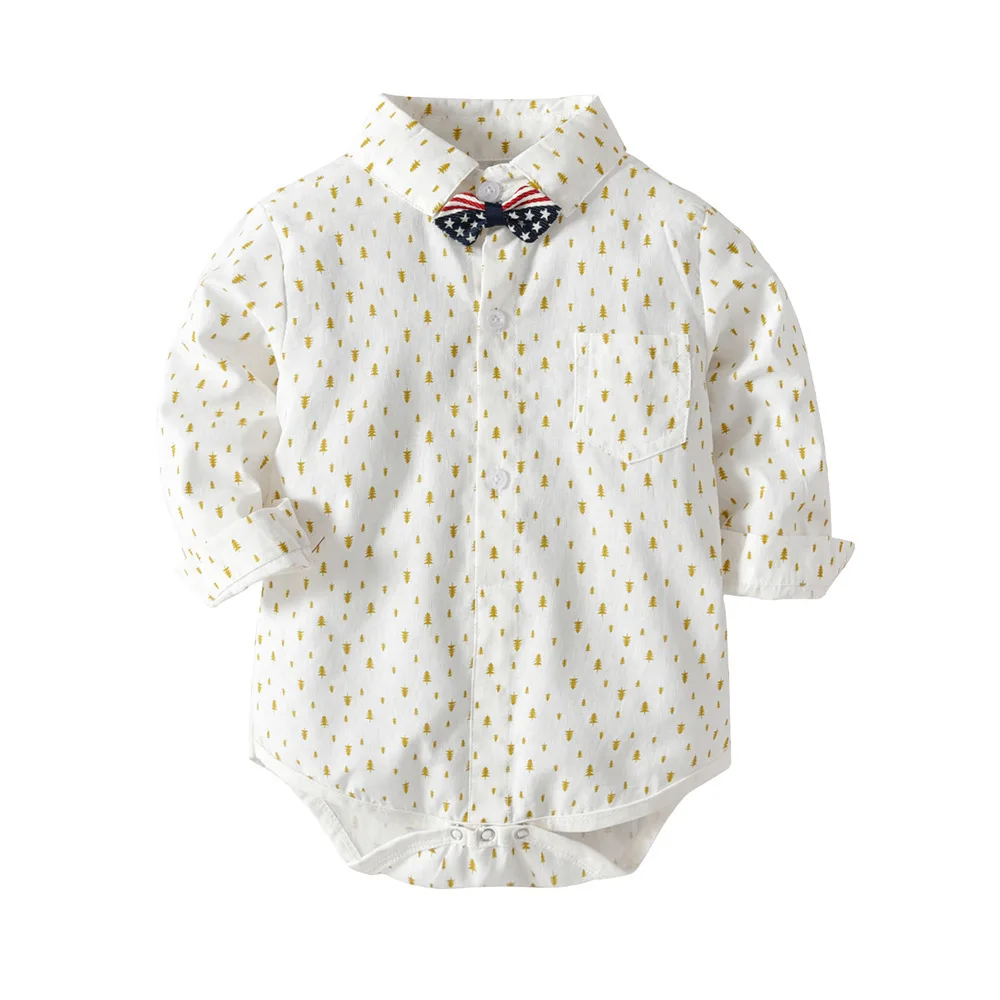 Handsome Baby Rompers Newborn Gentleman Clothing Infant Bow Tie Costume Cotton Boy Wedding Party Casual Outfits Jumpsuit |