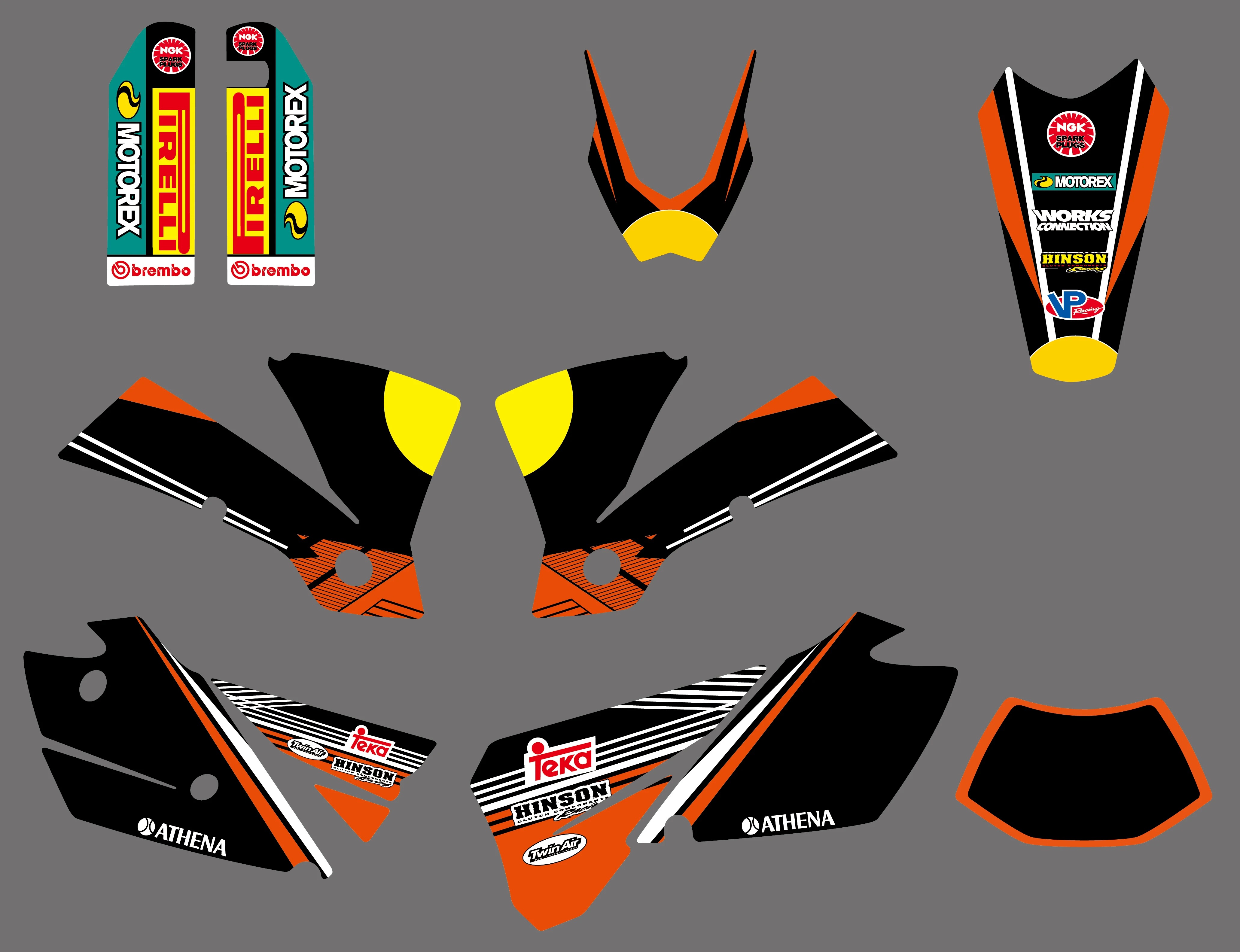 NICECNC графика и фон наклейка комплект для KTM 125 150 200 250 300 400 450 525 EXC 2004|sticker kit|decal kitdecal