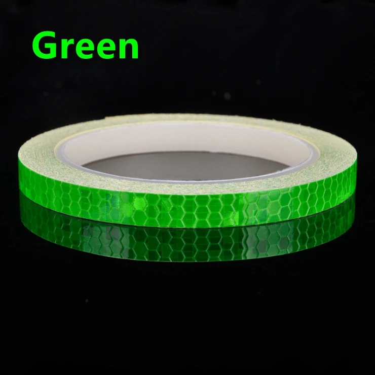 Green 800 см/315 дюйма флуоресцентные MTB велосипедные Светоотражающие стикеры для мотоциклов клейкая лента безопасности Светоотражающая случайная отправка - Цвет: Green