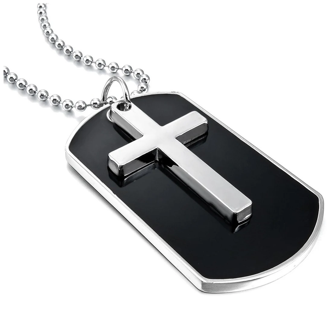Stainless Steel Necklace Pendant Dog Tags Army Nameplate Cross Shaving Blade Necklaces Chain for Men Women Unisex | Украшения и