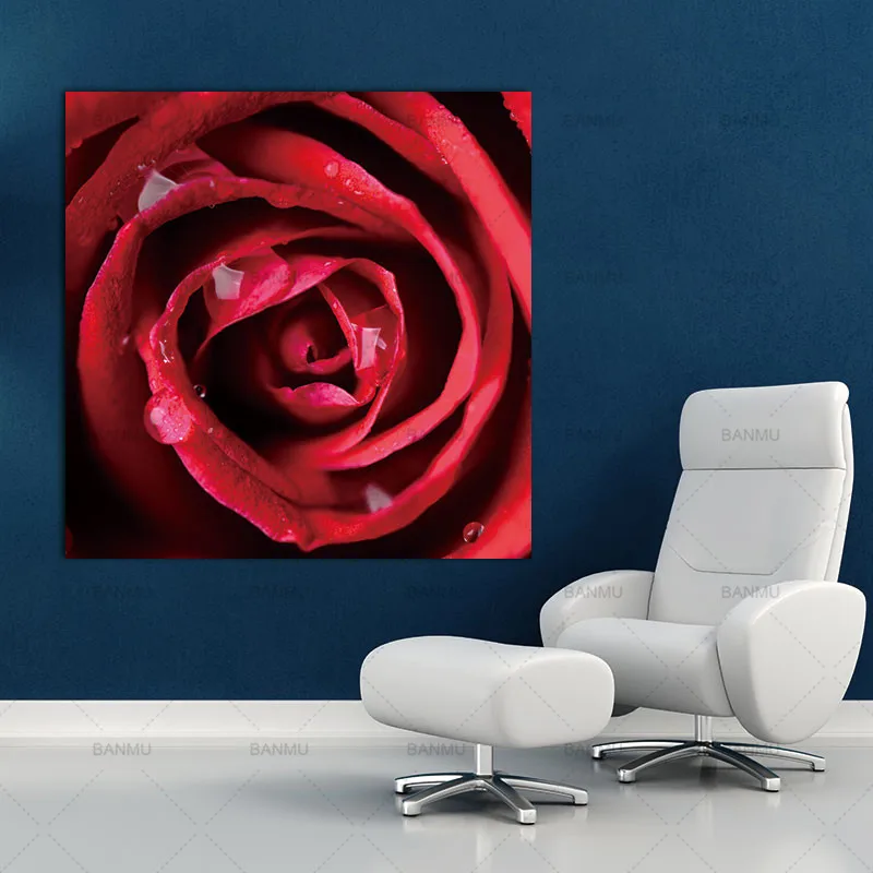Без рамки Печать холст Картина Настенная живопись Роза картина на холсте розы