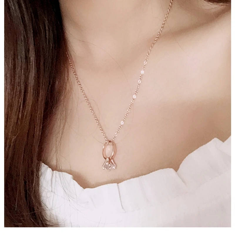 

Jingyang 2019 Fashion Charm Hanger Bruiloft Sieraden Rose Goud Kleur Lange Zirconia Party Gift