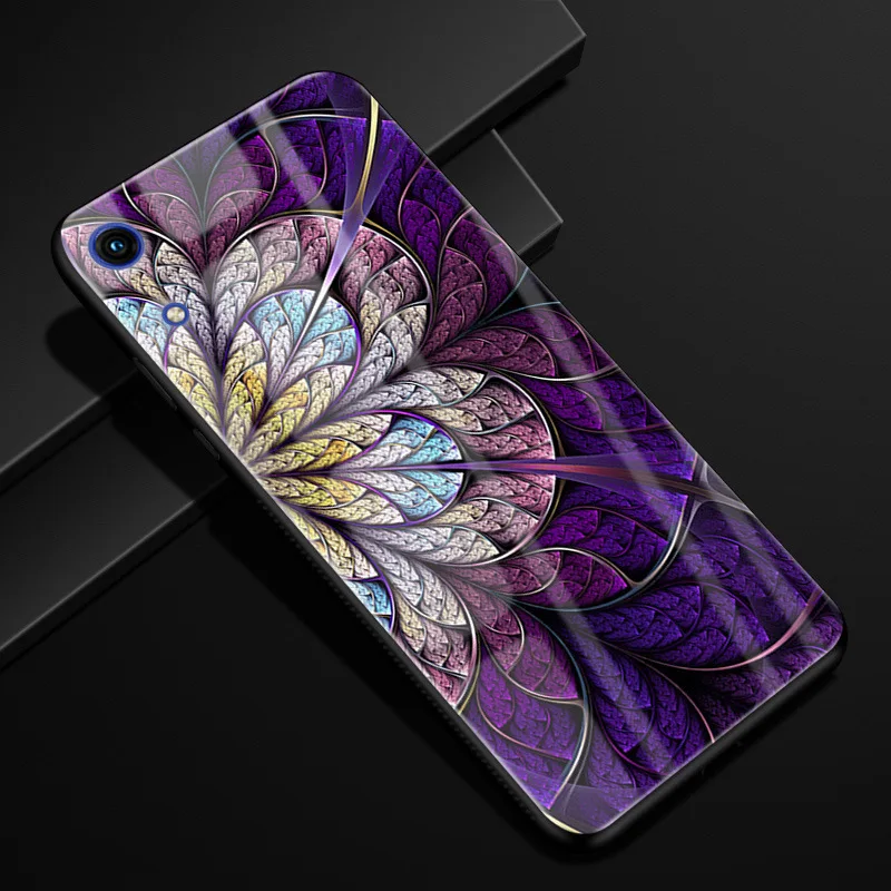 Чехол для Huawei Honor 8A задняя крышка из закаленного стекла телефона черный бампер