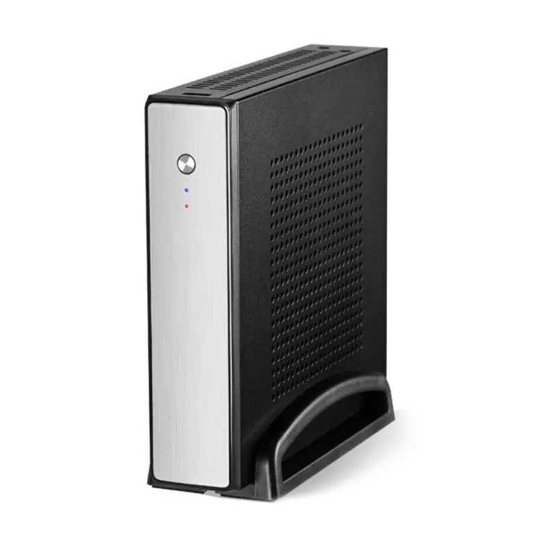 PC чехол для компьютера ET-4 тонкий Mini ITX чехол s USB2.0 2,5 дюймов HDD SDD SGCC компьютерный игровой Настольный чехол Корпус черный серебристый - Цвет: Серебристый