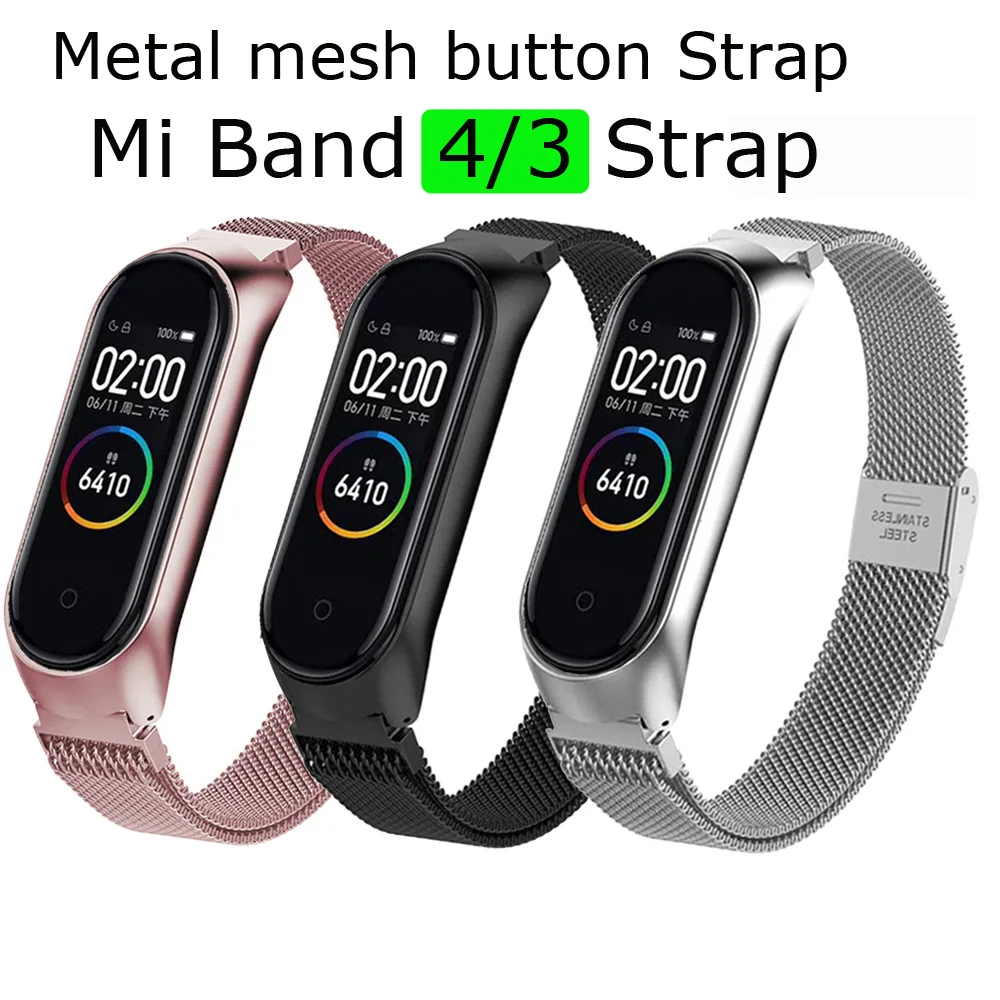 Для Xiaomi mi Band 4 браслет mi band 3 Нержавеющая сталь металлический ремешок на запястье