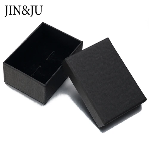JIN& JU черные бумажные коробки для запонок 1 шт. в лоте высококачественные черные матовые бумажные коробки для ювелирных изделий запонки чехол для переноски - Цвет: Black
