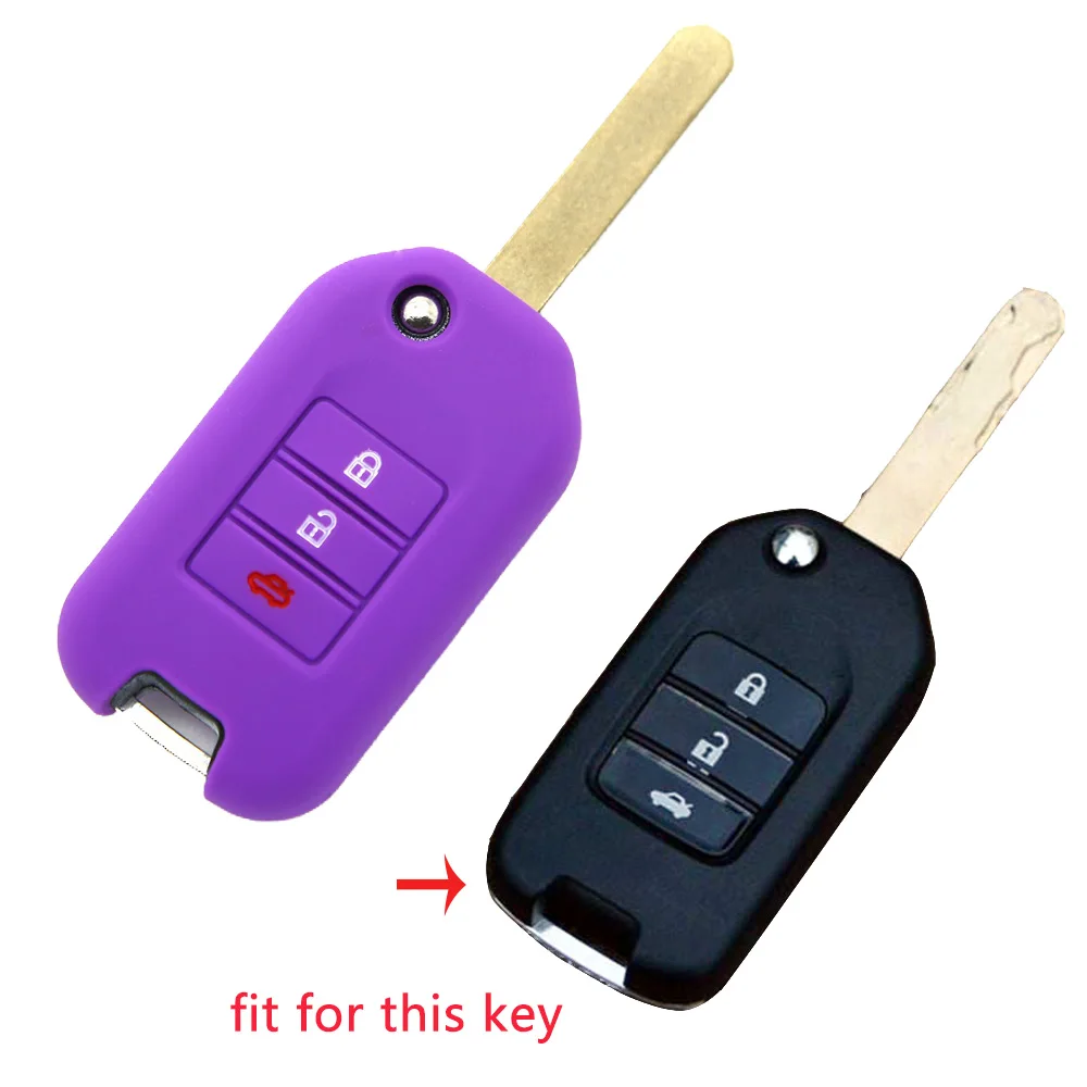 Buy 2 send one 3 Buttons Silicone Car Key Case For Honda FIT XRV VEZEL CITY JAZZ CIVIC HRV Civic Crider CRV Protector Cover | Автомобили и