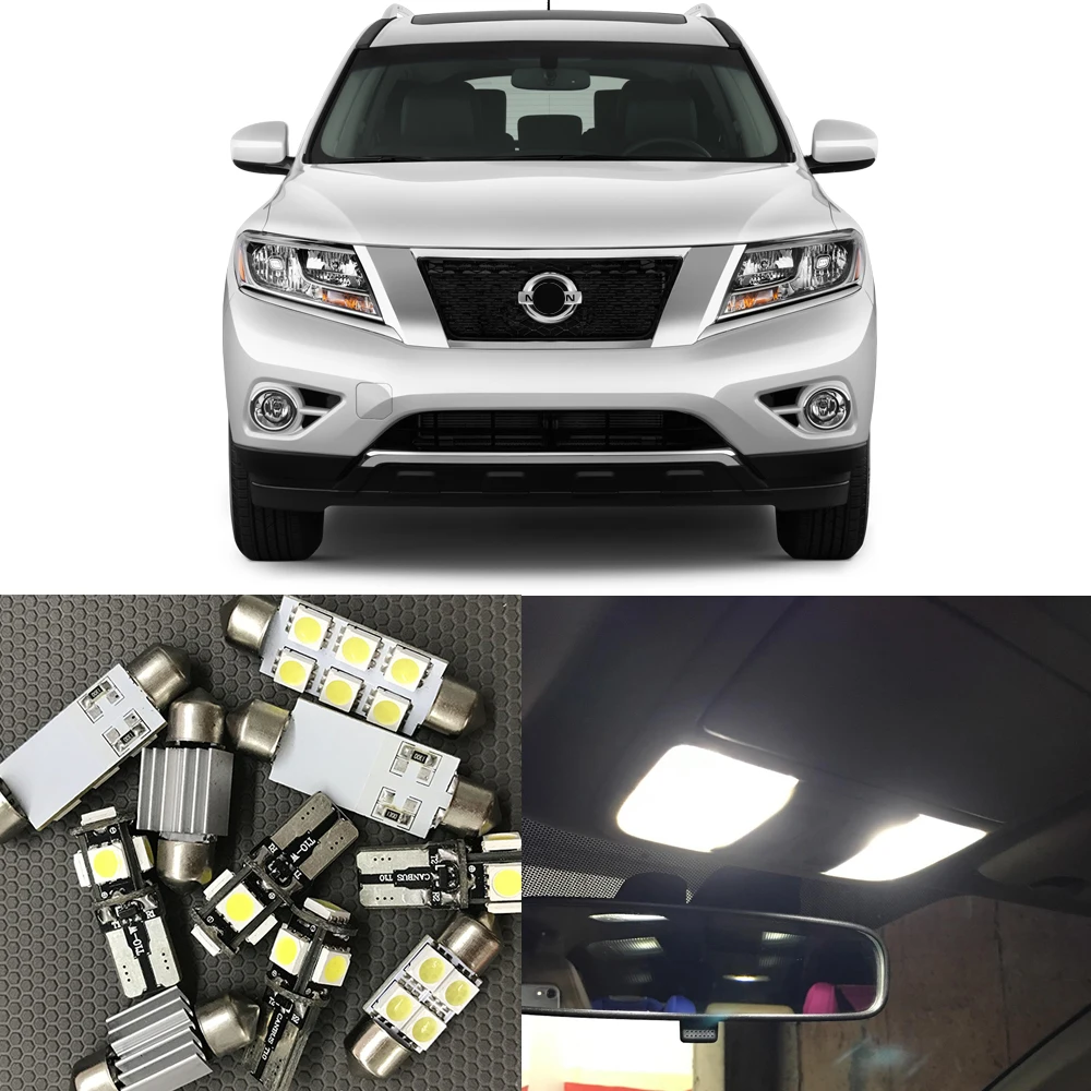 12 шт. Автомобильный светодиодный светильник лампы для салона 2013 2014 2015 Nissan Pathfinder В