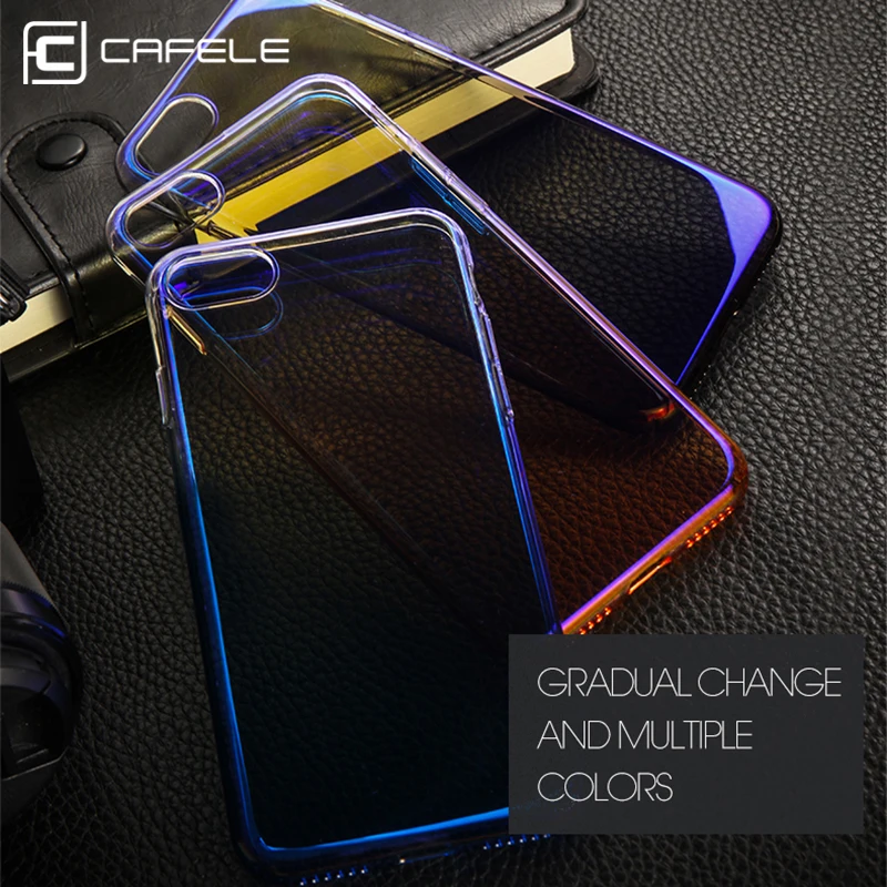 CAFELE Случаи Телефона Для iphone 6 6s 7 Роскошные Аврора Градиент Color Transparent Case For Глазурь