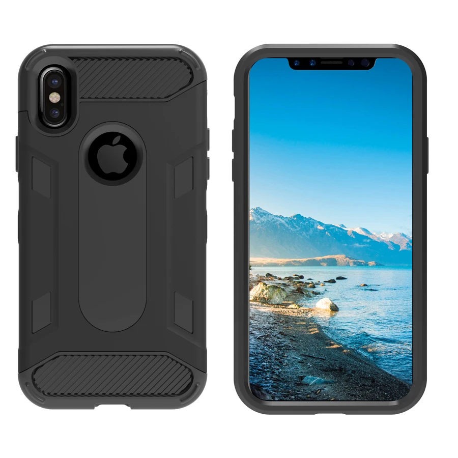 For iphone X case Three Layers Hybrid Rugged Shockproof Armor High Impact Defender Full-Body Protective Case Cover iPhone |