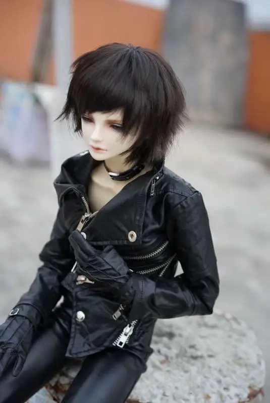 Крутая кожаная куртка с двусторонней молнией и косой пряжкой для куклы BJD 1/3 SD17