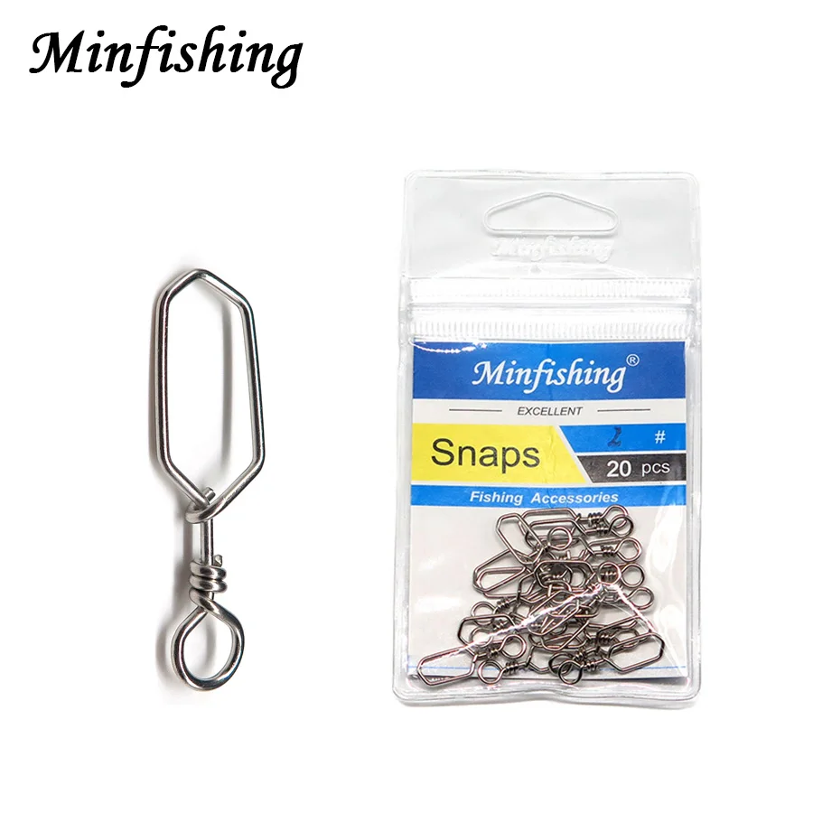 

3 Packs Minfishing Brand Square Fishing Snaps Stainless Steel Fishing Hook Connetor High Quality Swivel Snap Fishing Tackle