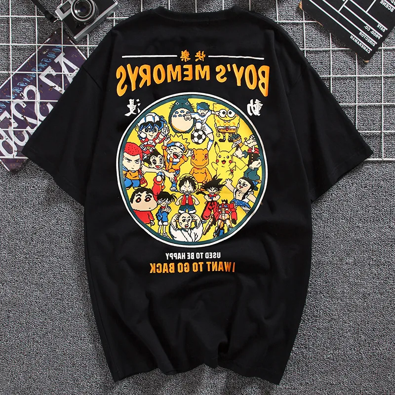 HZIJUE Новое поступление мужская мода Akatsuki аниме печатная Футболка с коротким
