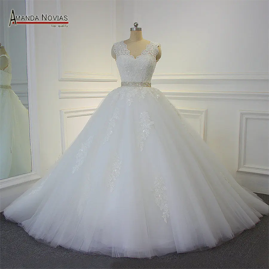 Новинка бальное платье с V образным вырезом Amanda Novias реальные фотографии