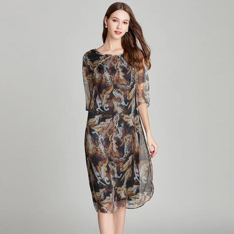 2018 г. женские платья Плюс Размер Сексуальные из шифона с цветочным рисунком