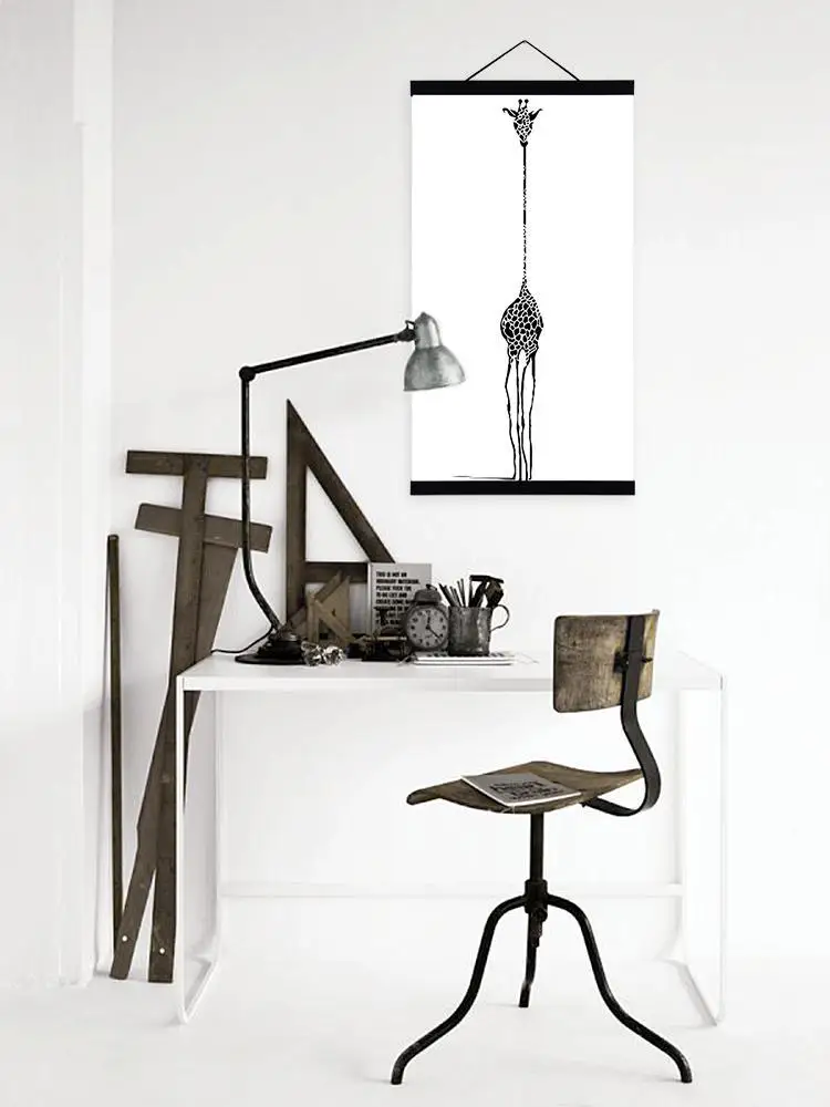 100% роспись вручную акриловая картина маслом пятнистым жирафом современная с