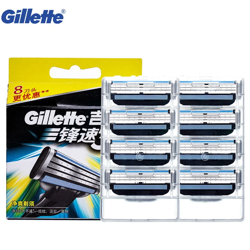 Сменные лезвия для бритвы Gillette Mach 3 8 шт.|razor blade safety|gillette mach 3gillette |