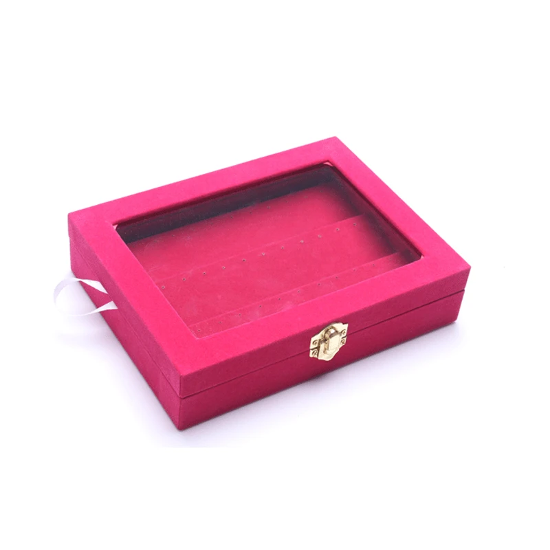 

2016 New Fashion Holes Earrings Ear Studs Show Rose Red Jewelry Display Rack Stand Organizer Holder Christmas