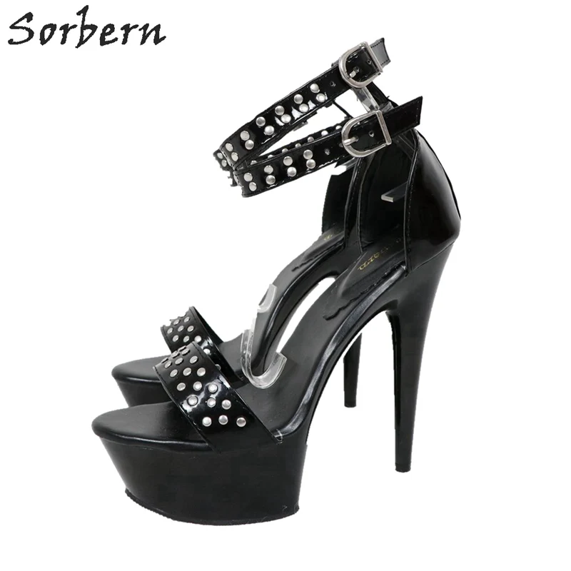 

Sorbern Summer Studded Sandals Custom Made Ankle Strap Sweet Party Decorations Shoes Small Heels Ladies Sandals Open Toe Size 9