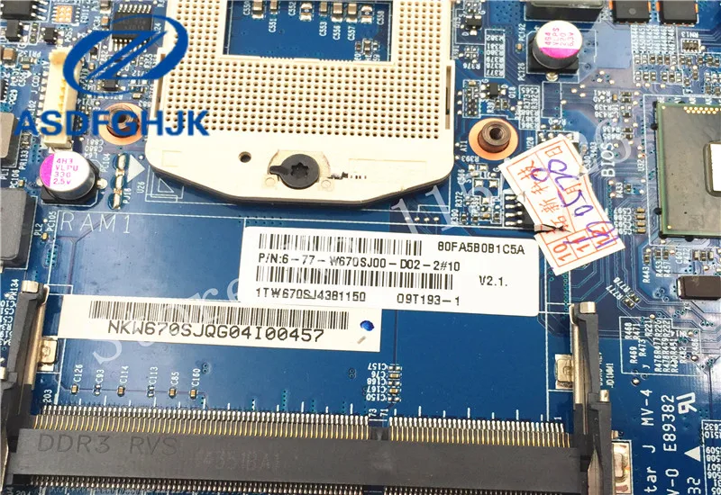 6 77 w670dj00 d02 материнская плата для ноутбука Hasee Clevo God of War w670dj 71 W65J0 D02 DDR3 100%