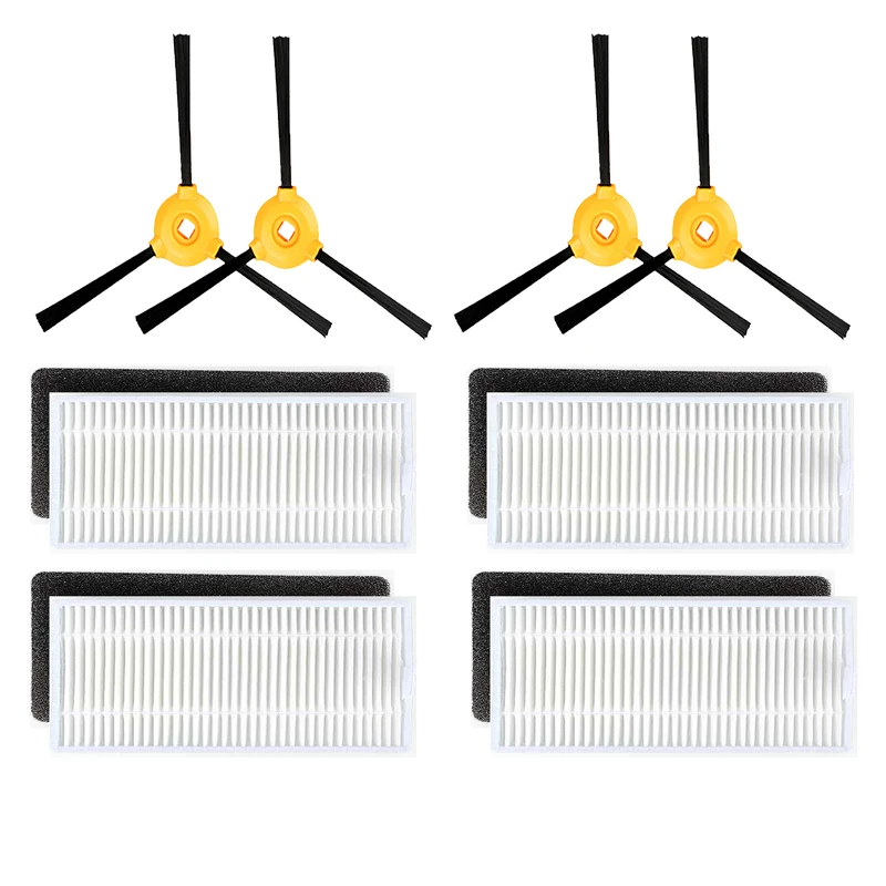 4 боковые щетки + HEPA фильтра фотоэлемента Для Ecovacs DEEBOT N79S N79 CONGA EXCELLENCE 990|Запчасти