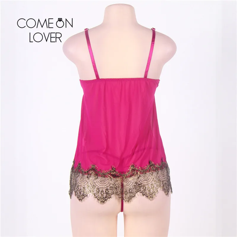 Comeonlover Бюстгальтер Pad Push Up платье для сна мини розово красное романтическое