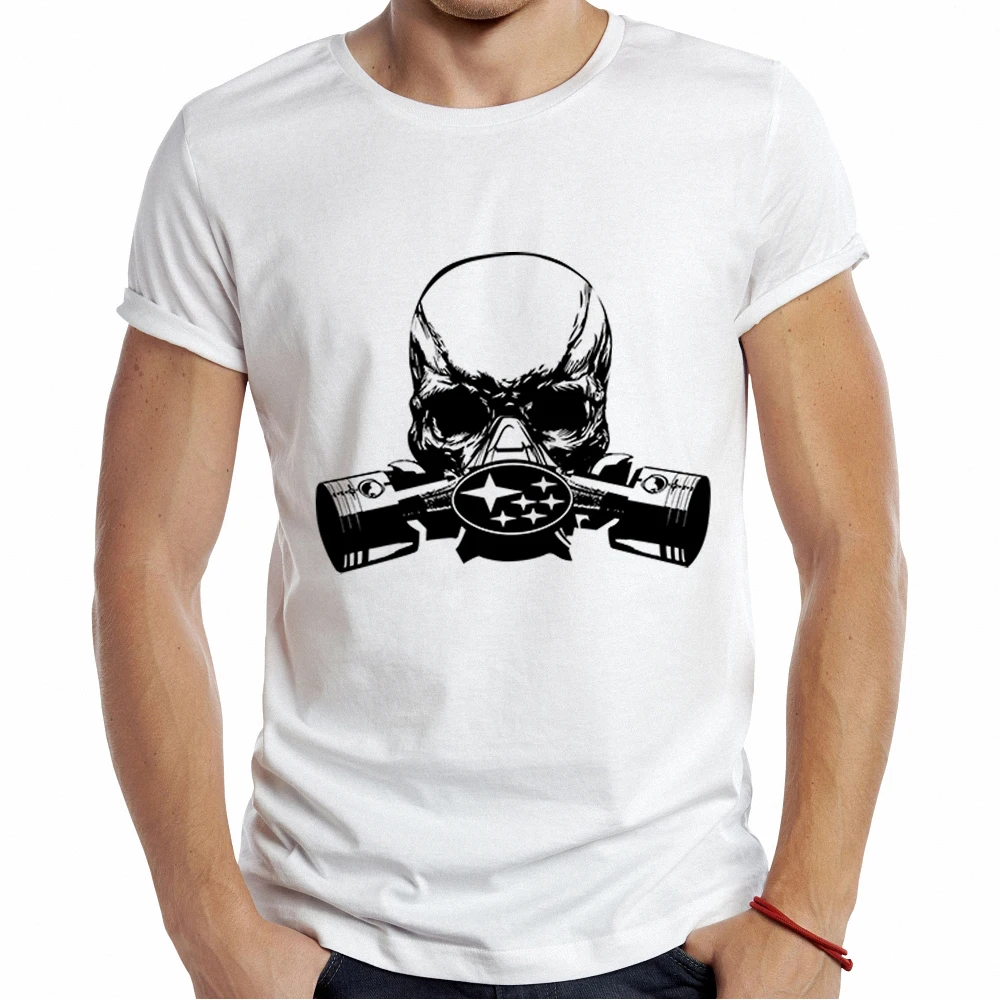 High Quality Summer T-shirt Men Punk Subaru Skull Mask Printed T Shirt Tumblr White Tee Harajuku Tshirts | Мужская одежда