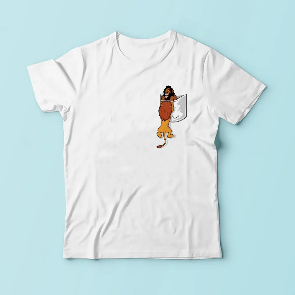 Король Лев simba в карман забавная Футболка мужская jollypeach новый бренд Белые