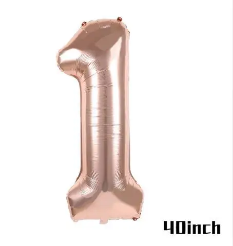 40inch rose Gold С днем рождения, вечеринка, розовое золото, фольга, конфетти для воздушного шара, латексные шары, украшение на свадьбу, годовщину, для детей, первый день рождения, товары для вечеринок - Цвет: 40inch rose Gold