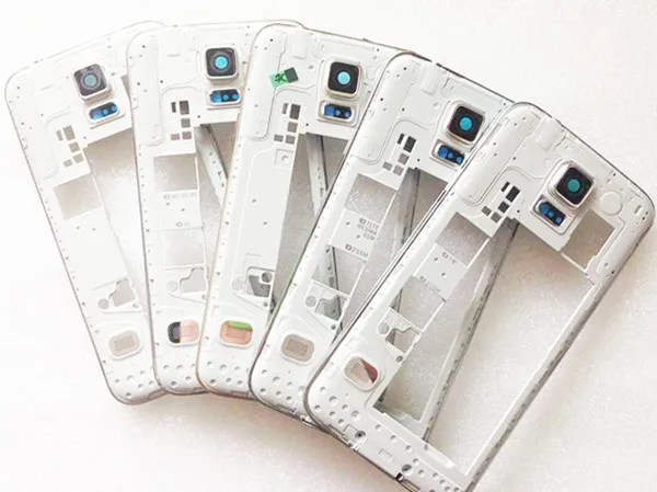 

100pcs/lot High quality Mid Middle Frame Plate Bezel Cover Housing Case Camera Cover For Samsung Galaxy S5 SV G900F