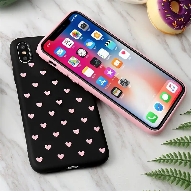 Ultra thin Love Heart Phone Case For Xiaomi Mi 9 SE Play Black Shark Helo Mix 2 2S 3 8 6X A1 A2 Note 5 6 F1 Max Pro |