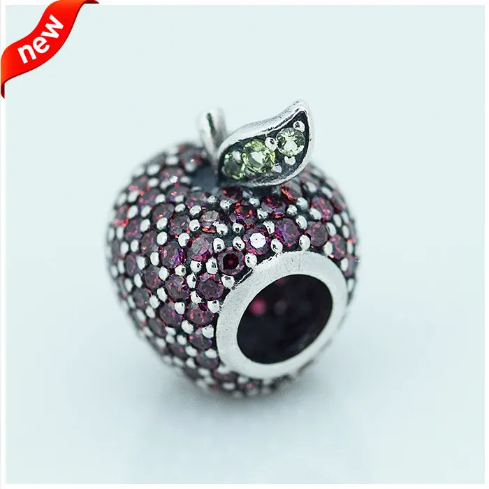 QANDOCCI подходит для браслетов Pandora с бусинами подвески в виде яблока красивым