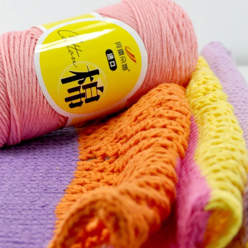 Высококачественная толстая хлопковая пряжа для вязания и крючка дешево для детей, свитеров, одеял, шарфов, кукол и вязания тонких изделий "Fingering".