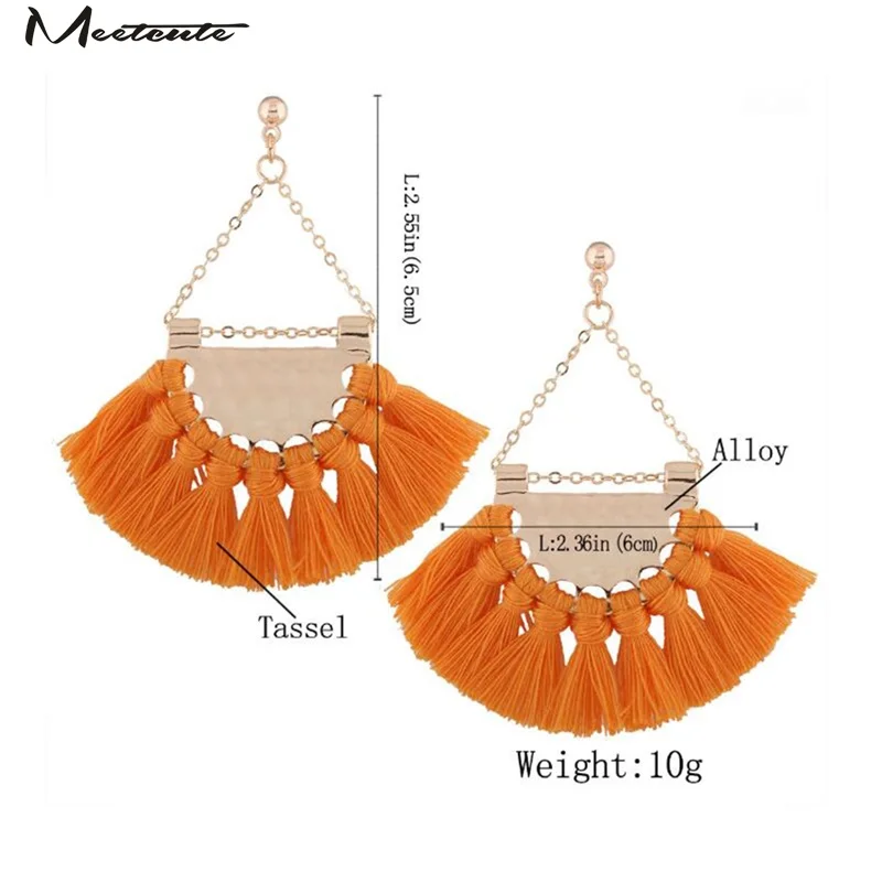 Женские сережки с кисточками Meetcute длинные золотого металла камнями 2019 |