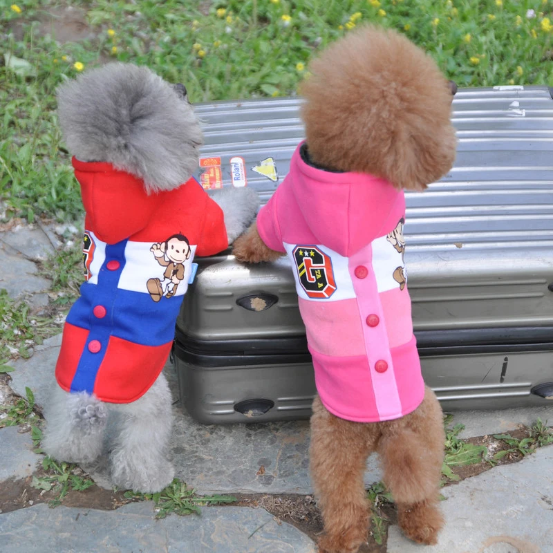 Small Dog Clothes Monkey Jacket Hoodies Cat Clothing Coat Pet For Dogs And Cats Yorkshire Teddy Chihuahua Warm Vest | Дом и сад