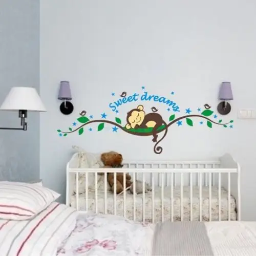 Cheeky Monkey sweet dream съемные настенные наклейки декорация для детской комнаты | Дом и