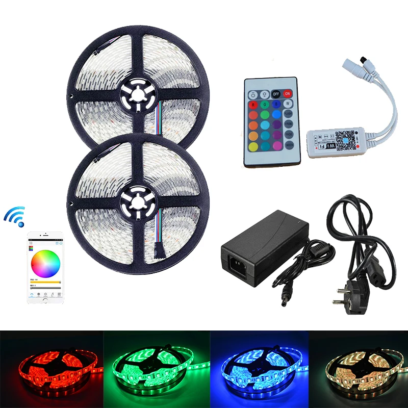 5 м 10 15 SMD5050 Светодиодная лента светильник 30led/м водонепроницаемая гибкая RGB с 24