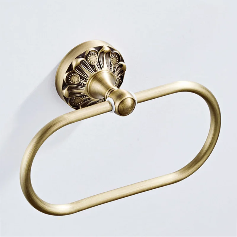 Towel Ring A Античный Набор аксессуаров для ванной комнаты, бронзовый держатель для туалетной бумаги, держатель для ванной комнаты, мыльница, крючок для халата, держатель для туалетной бумаги, кольцо для полотенец - Цвет: Towel Ring A