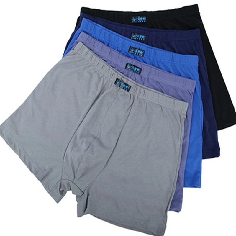 5 шт./лот мужские длинные трусы боксеры хлопковые большого размера 5XL 6XL 7XL 8XL