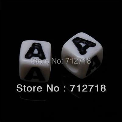 

7MM White base with black letter Alphabet Beads Loose beads A-R Alphabet Spacers Beads For Diy Jewelry Making, sold of 1800pcs