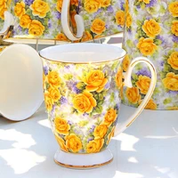 glass ceramic creative mug with cover large european bone china breakfast cup white coffee cup