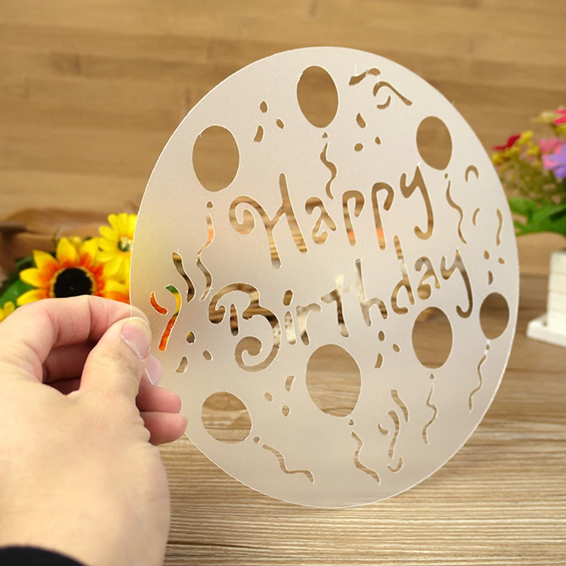 4 шт./лот форма для распыления торта круглые цветы сладкие трафареты сердца