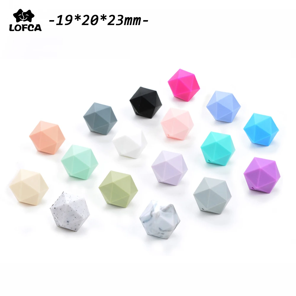 Silicone Beads For Teething Necklace Jewelry DIY Icosahedron Beads Better Than Hexagon 50pieces/lot